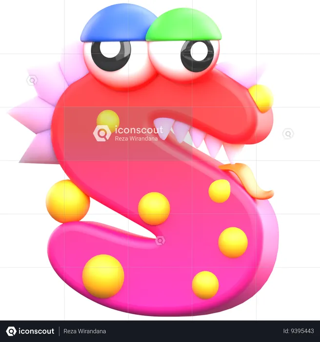 S Monster Alphabet  3D Icon