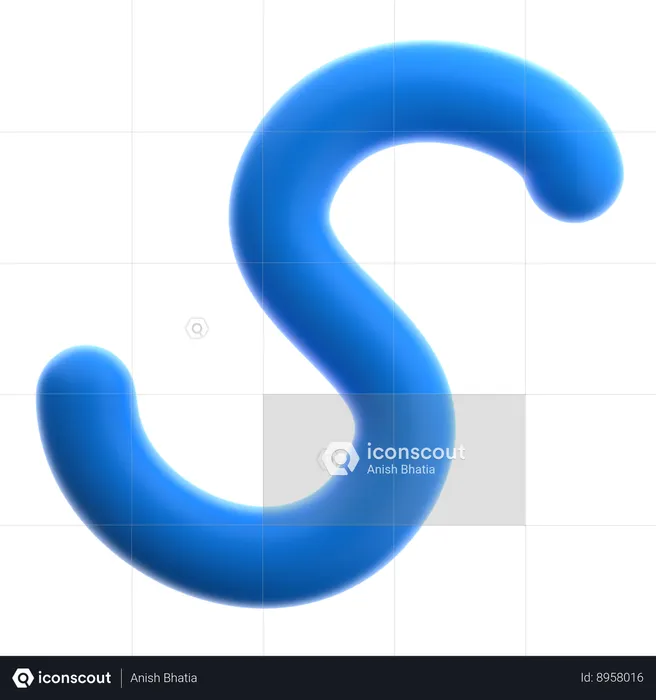 S Shape Line  3D Icon