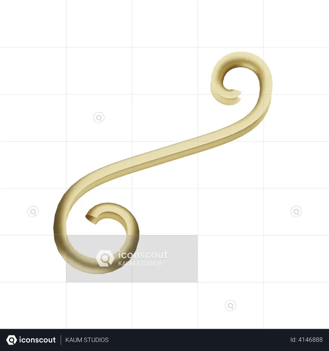 S Spiral Shape  3D Illustration