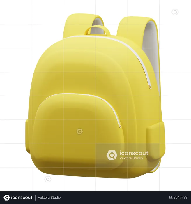 Sac à dos jaune  3D Icon