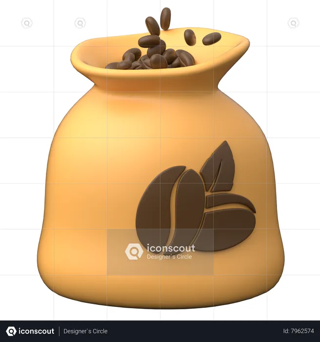 Sac de café  3D Icon