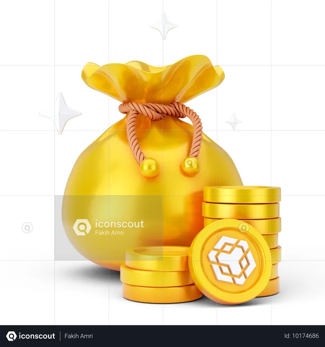 Sac à monnaie binance  3D Icon