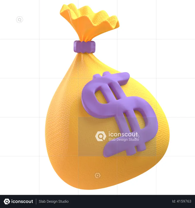 Sac à dollars  3D Illustration