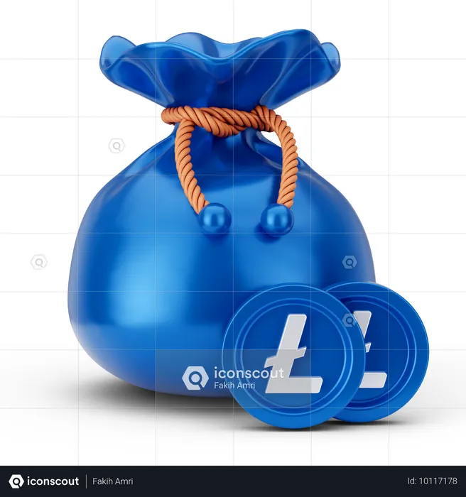 Sac de litecoin  3D Icon