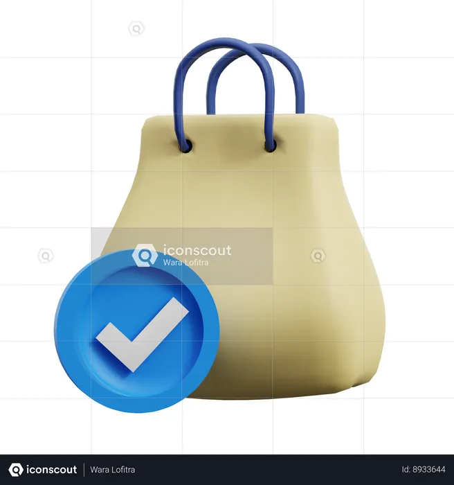 Sac à provisions approuvé  3D Icon