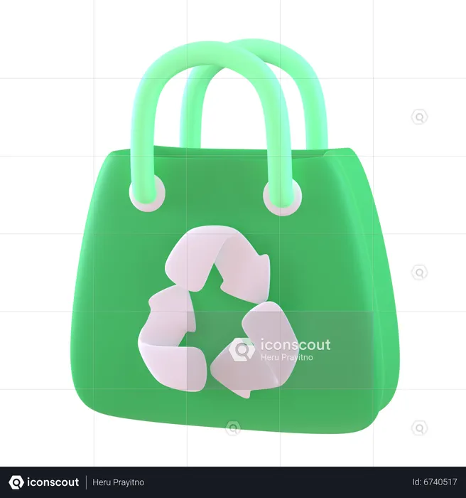 Recycler le sac à provisions  3D Icon