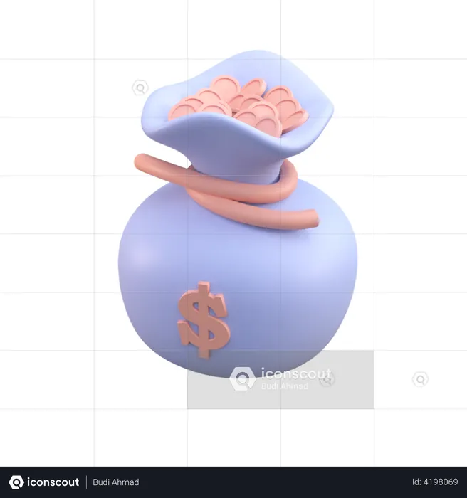 Sack of coin  3D Illustration