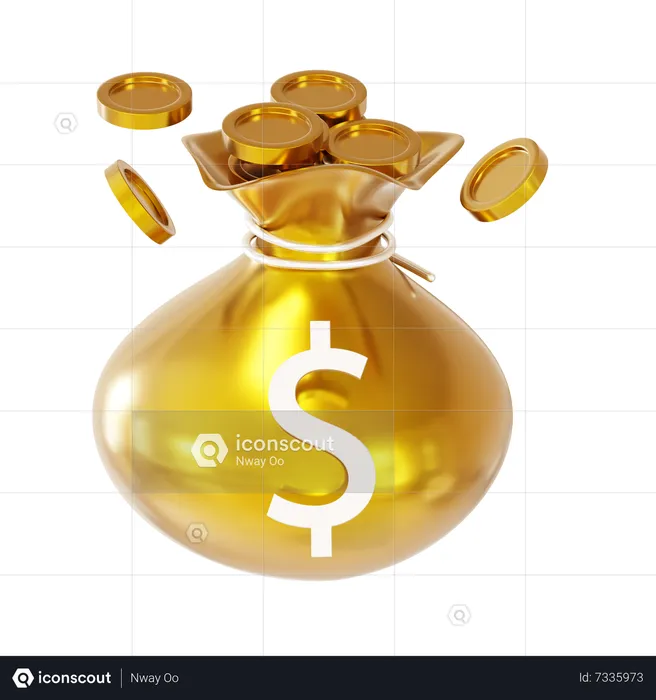 Sack Of Gold Coin  3D Icon