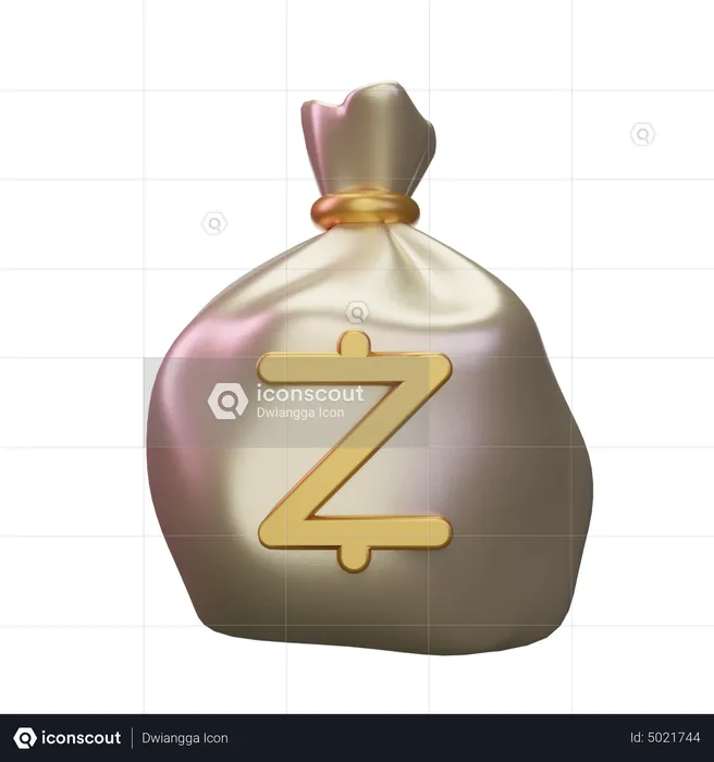 Saco de dinheiro zcash  3D Icon