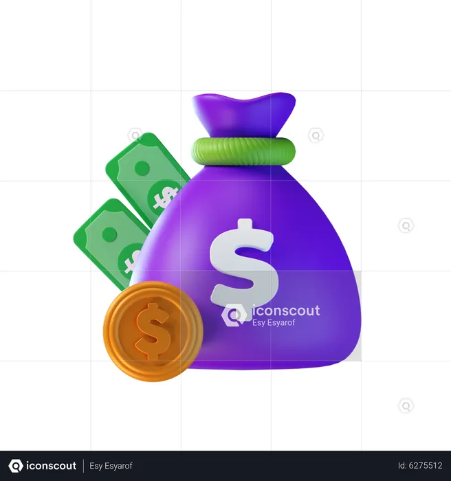 Saco de dolares  3D Icon