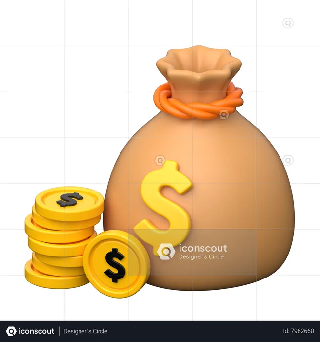 Saco de dolares  3D Icon