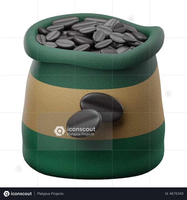 Saco de grãos de café  3D Icon