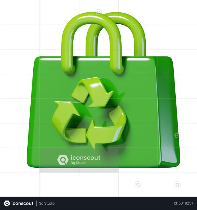 Saco de reciclagem  3D Icon