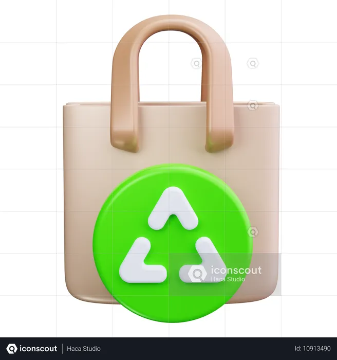 Saco de reciclagem  3D Icon