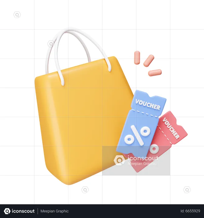 Sacola de compras com desconto  3D Icon