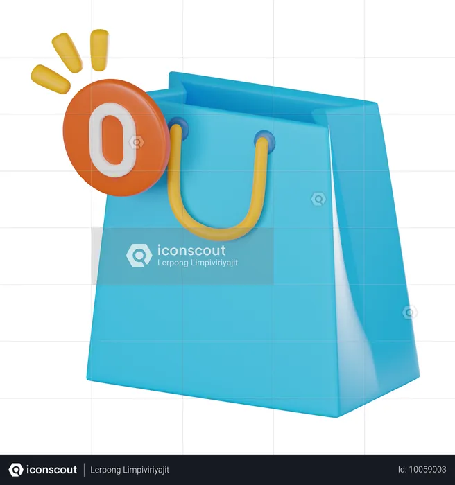 Sacola de compras vazia  3D Icon