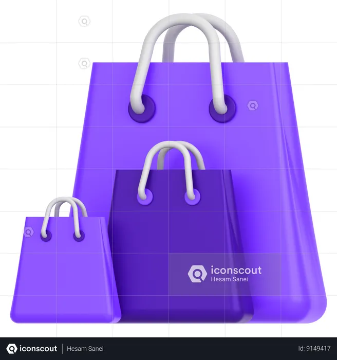 Sacolas de compras  3D Icon