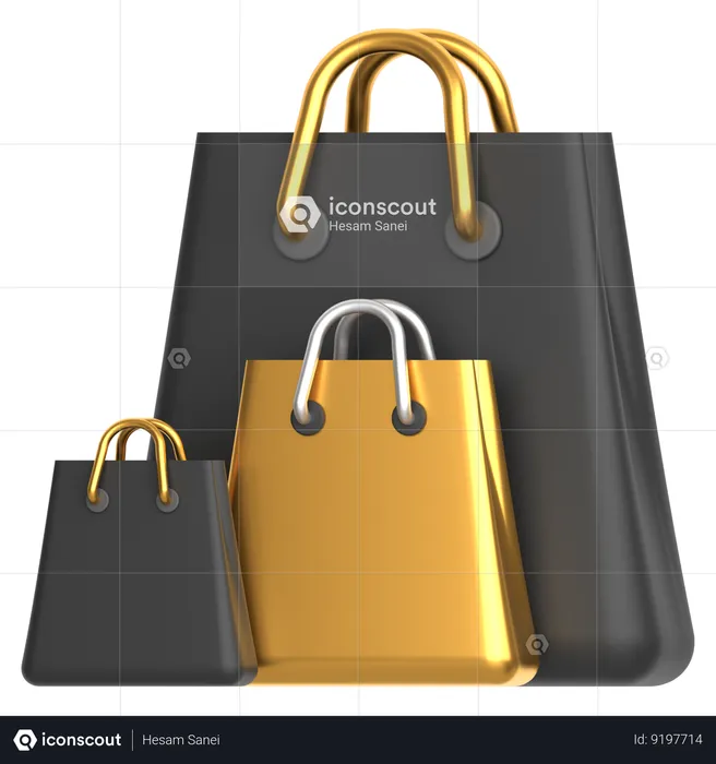 Sacolas de compras  3D Icon