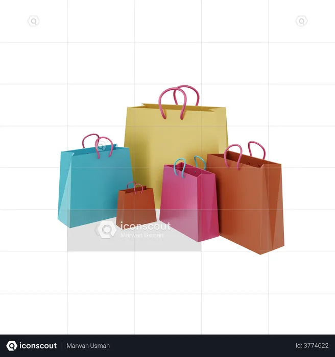 Sacolas de compras  3D Illustration