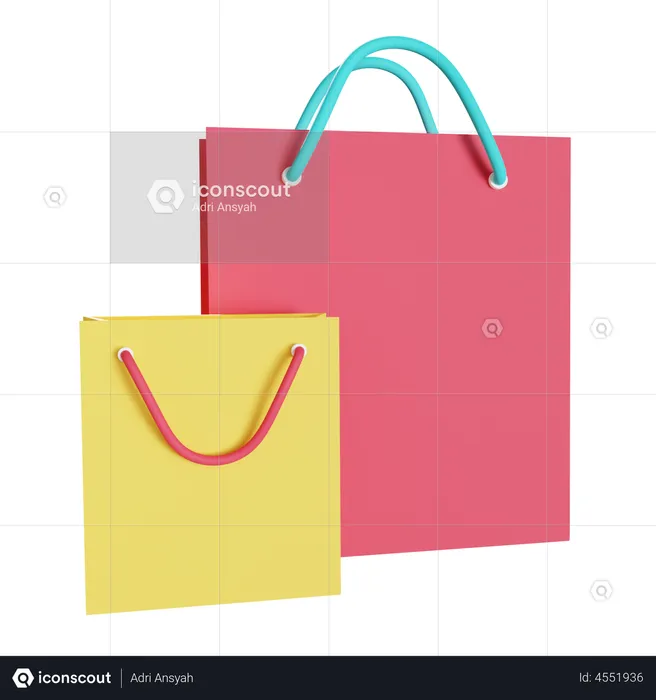 Sacolas de compras  3D Illustration