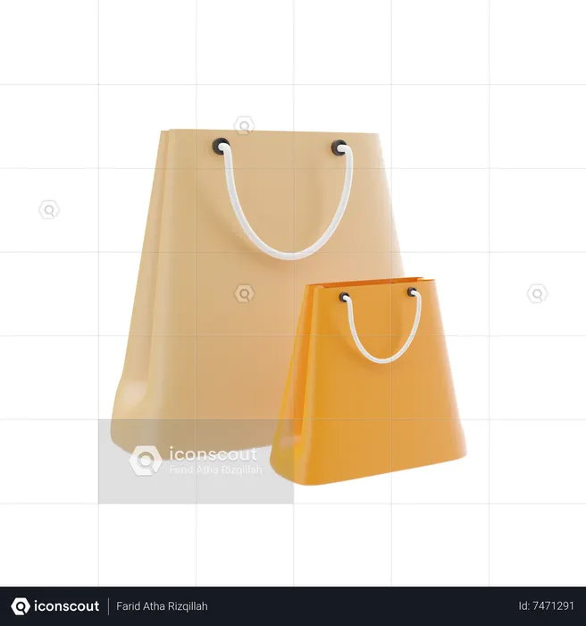 Sacolas de compras  3D Icon