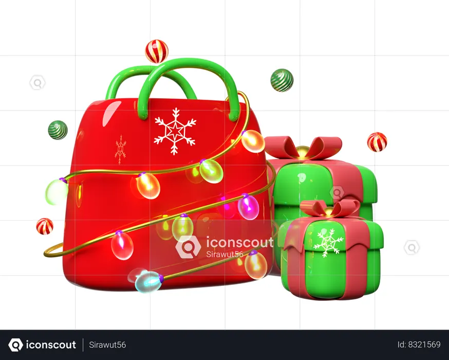 Sacolas de papel para compras  3D Icon
