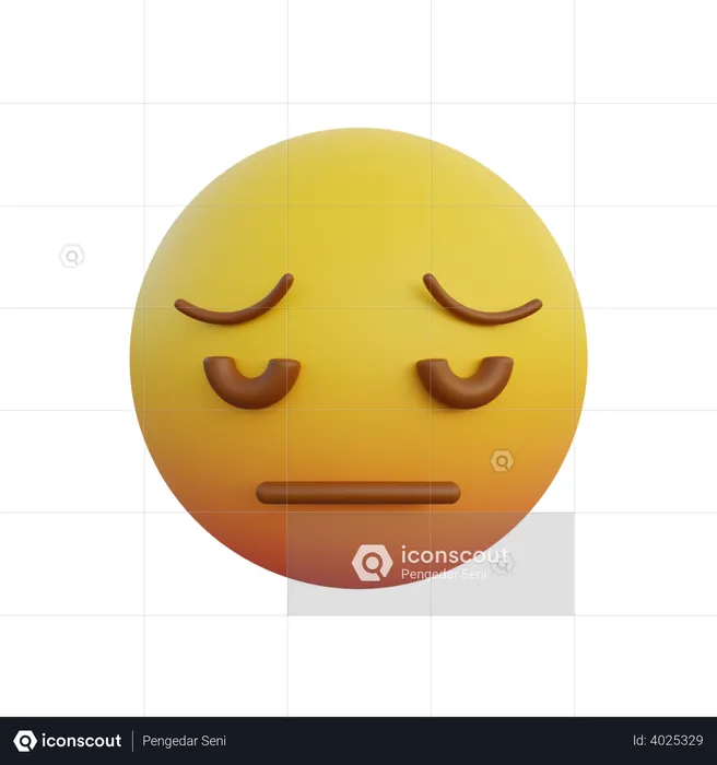 Sad and tired face emoticon Emoji 3D Illustration