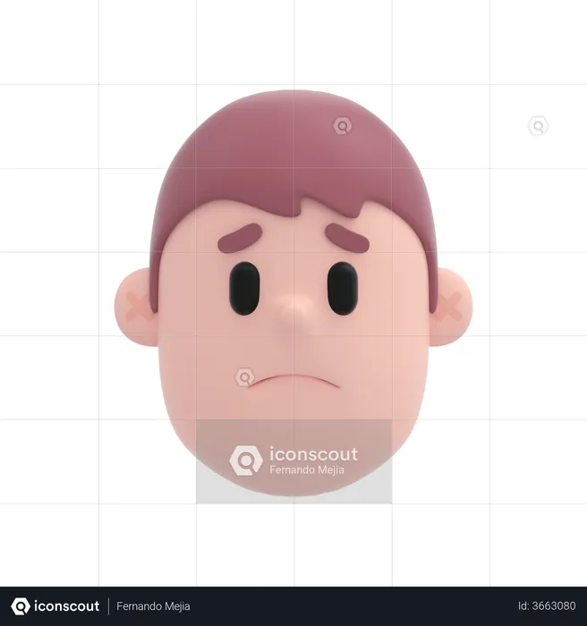 Sad Boy Emoji 3D Illustration