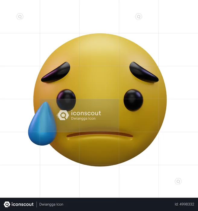 Sad But Relieved Emoji 3D Icon