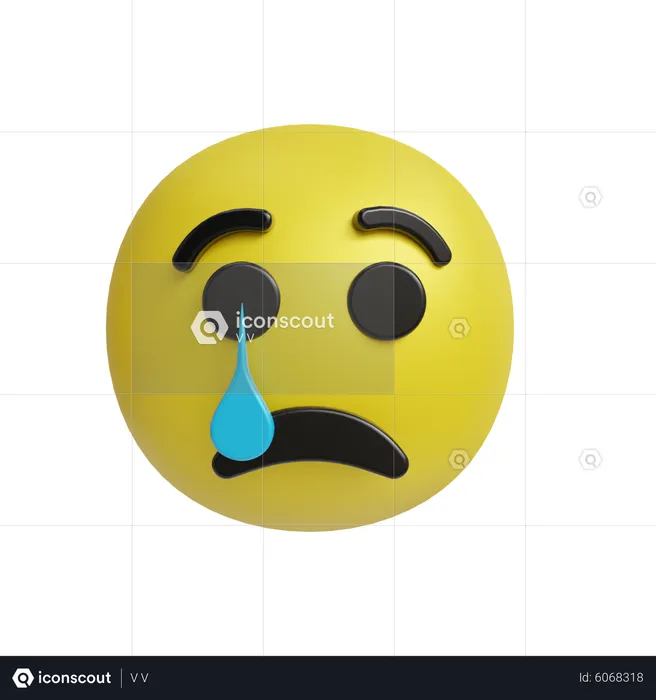 Sad but relieved face emoji Emoji 3D Icon
