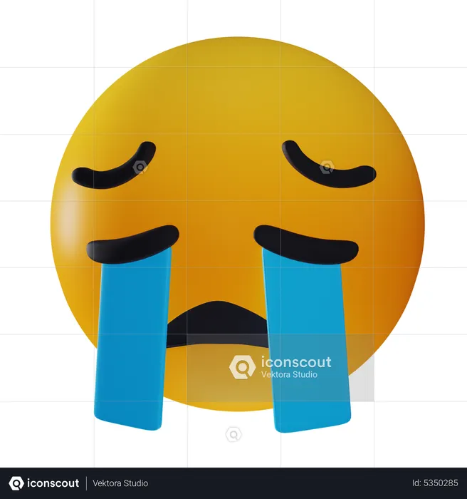 Sad Crying Emoji Emoji 3D Icon