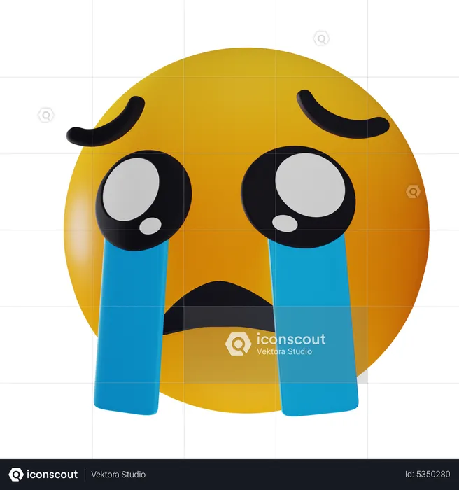 Sad Crying Emoji Emoji 3D Icon