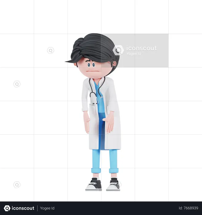 Sad doctor  3D Icon