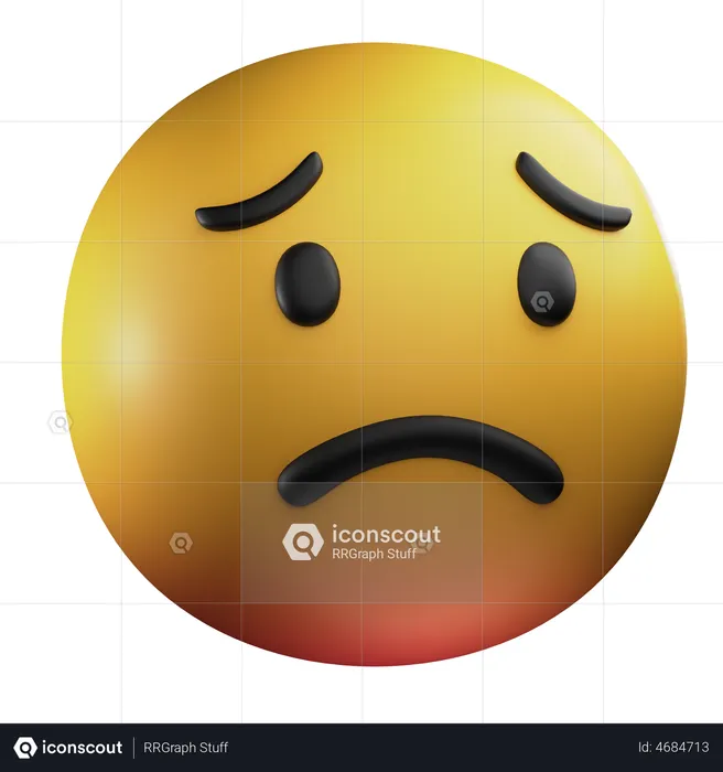 Sad Emoji Emoji 3D Illustration