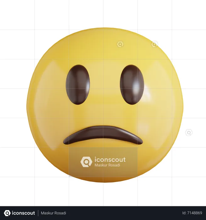 Sad Emoji Emoji 3D Icon