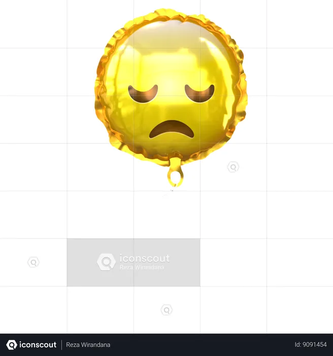 Sad Emoji Balloon Emoji 3D Icon