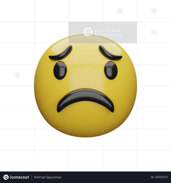 Sad Face Emoji 3D Emoji