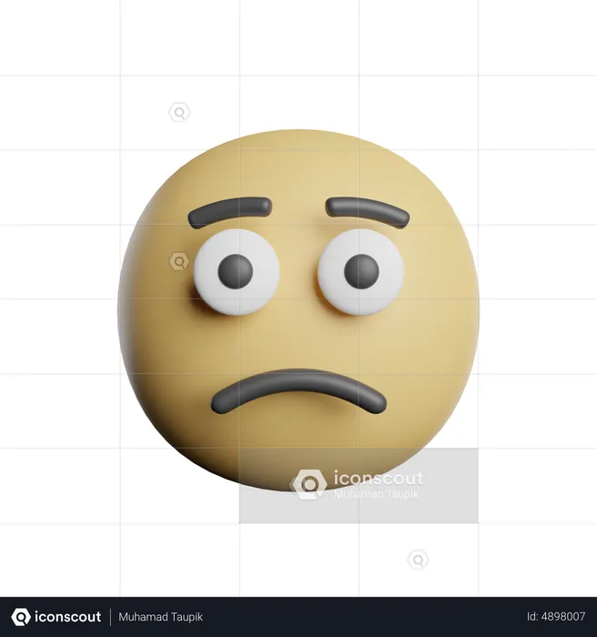Sad Face Emoji 3D Icon