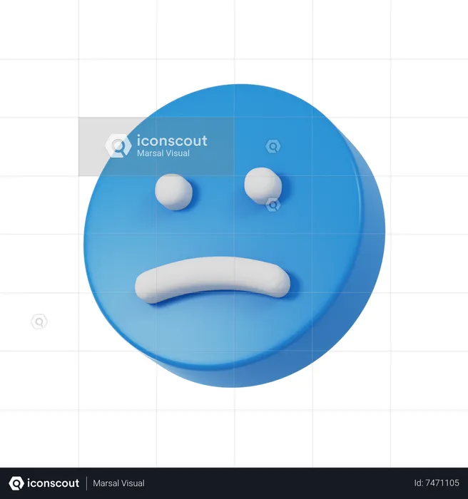Sad Face  3D Icon