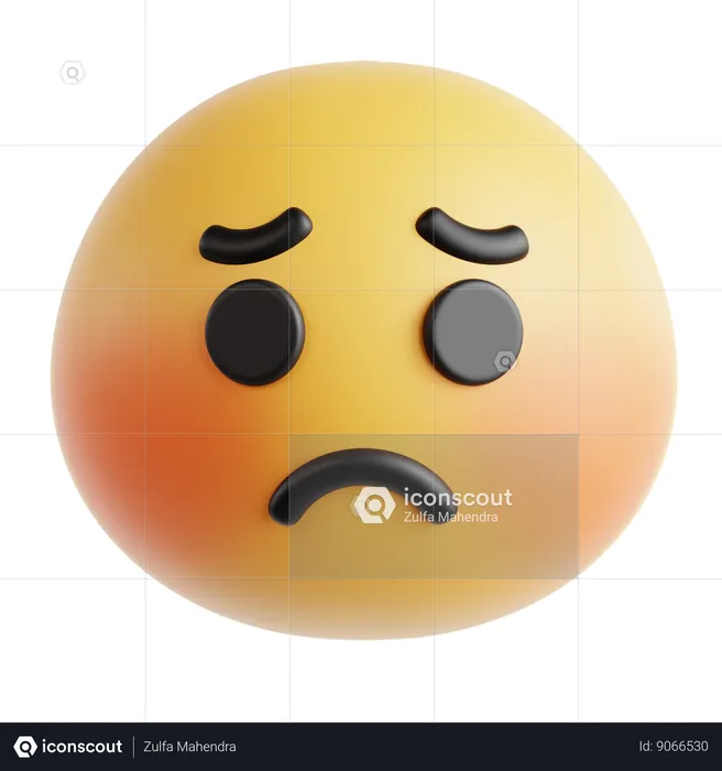 Sad Face Emoticon Emoji 3D Icon