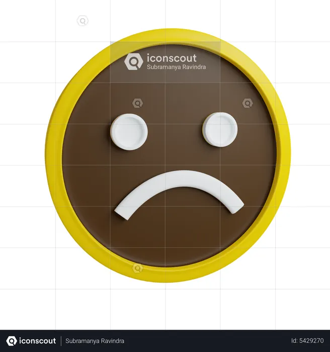 Sad Feedback Sentiment Emoji 3D Icon