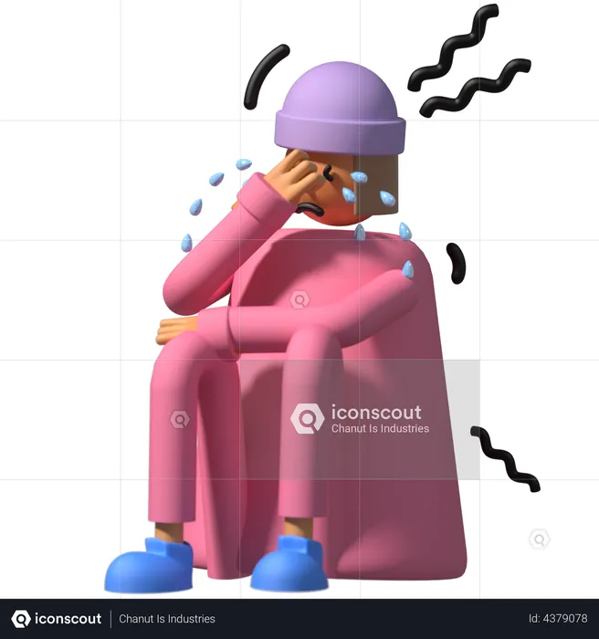 Sad Girl Crying Emoji 3D Emoji