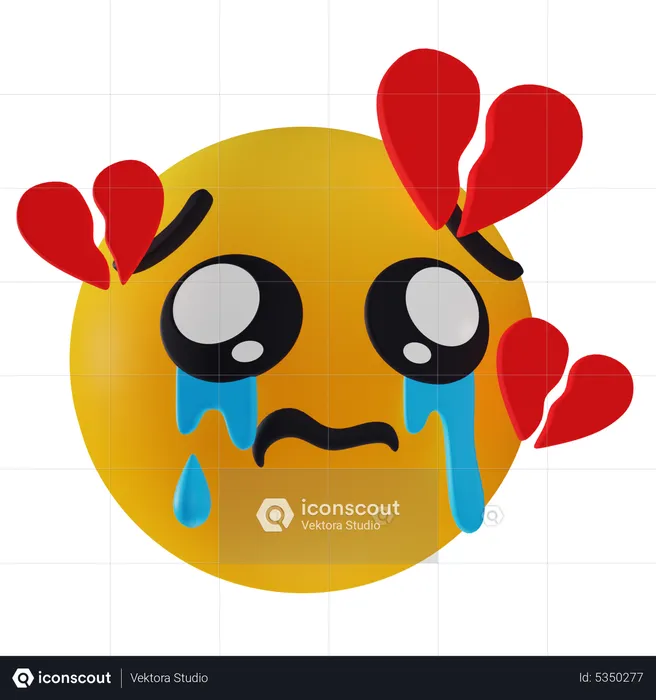 Sad Heartbroken Emoji Emoji 3D Icon