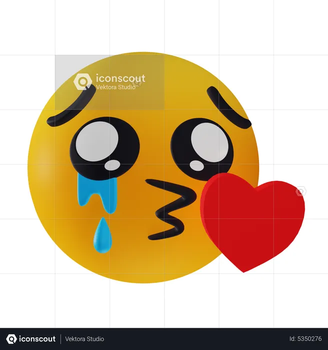 Sad Loving Emoji Emoji 3D Icon