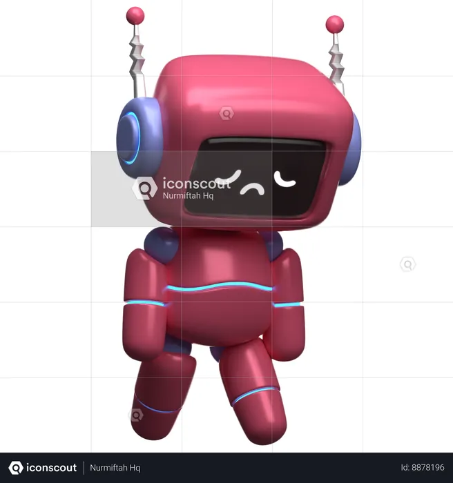 Sad Robot  3D Illustration