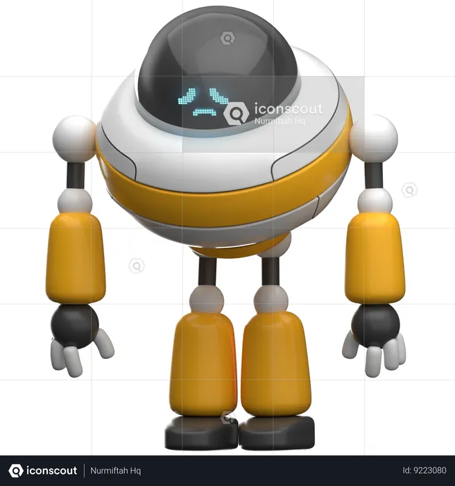 Sad Robot  3D Illustration