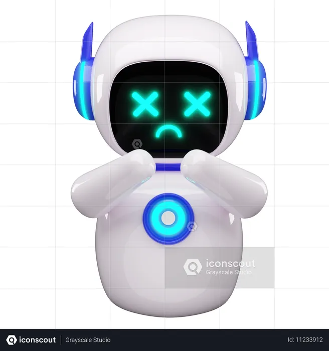 悲しいロボット  3D Icon