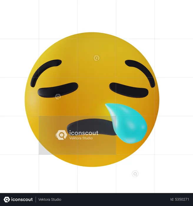 Sad Tired Emoji Emoji 3D Icon