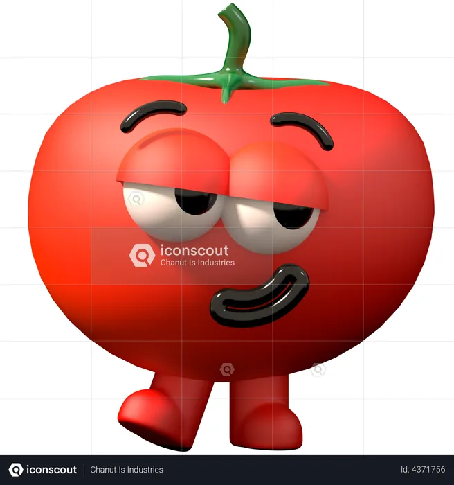 Sad Tomato  3D Illustration