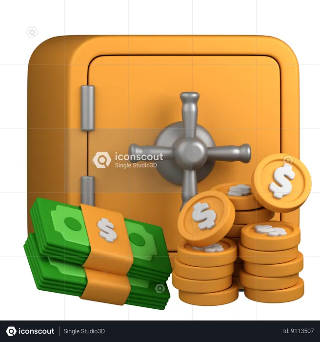 Safe box money  3D Icon